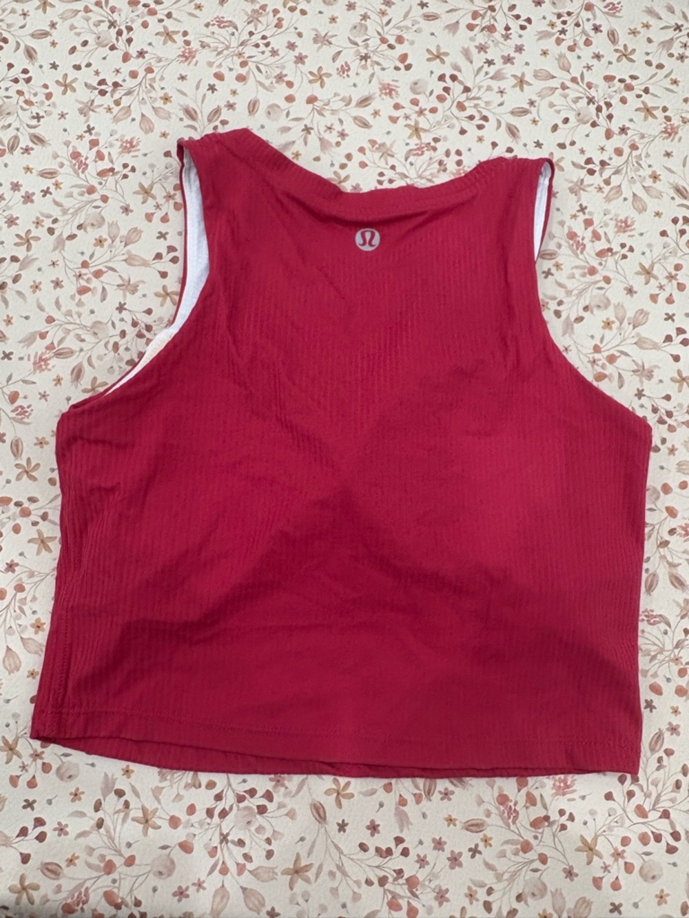 Women's Ribbed Sleeveless Crop Tank Top - Red